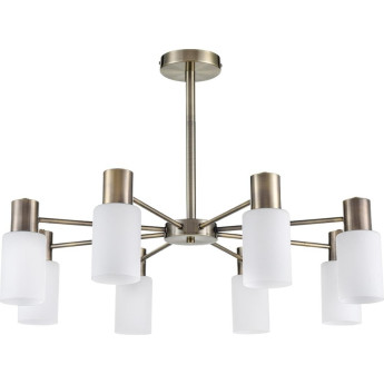 Люстра потолочная LUMION MAVE 8100/8C COMFI LN25 74 Е14 8*40W 220V бронза/белый металл/стекло